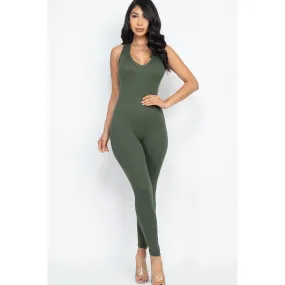 Racer Back Bodycon Jumpsuit