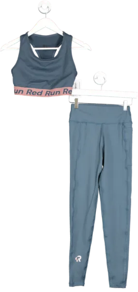 Red Run Blue Leggings And Sports Bra In Core Midnight UK S