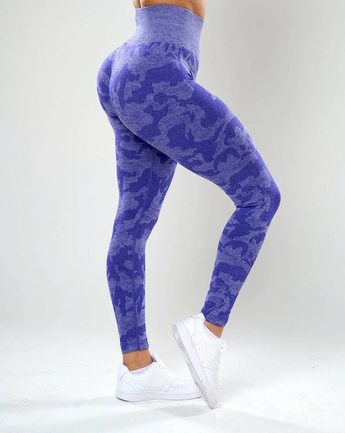 Rita Camo Seamless Leggings - Grape