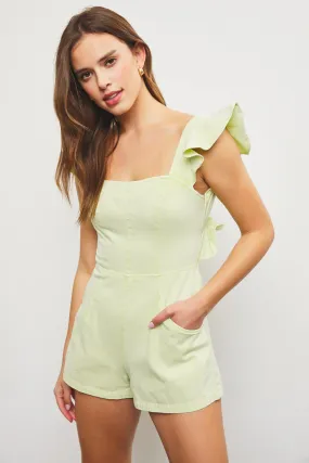 Ryleigh Ruffle Romper (Lime)