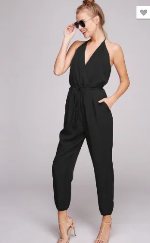 Sexy V-Neck Open Back Jumpsuit - 2 Colors