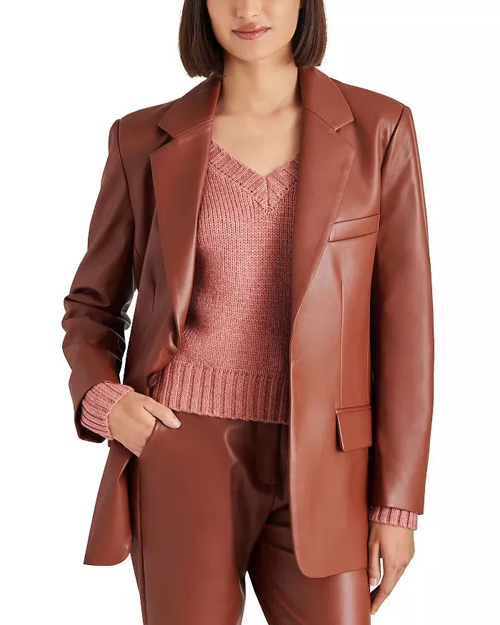 Steve Madden Imaan Faux Leather Blazer