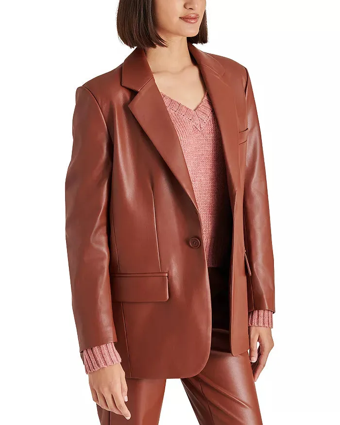 Steve Madden Imaan Faux Leather Blazer