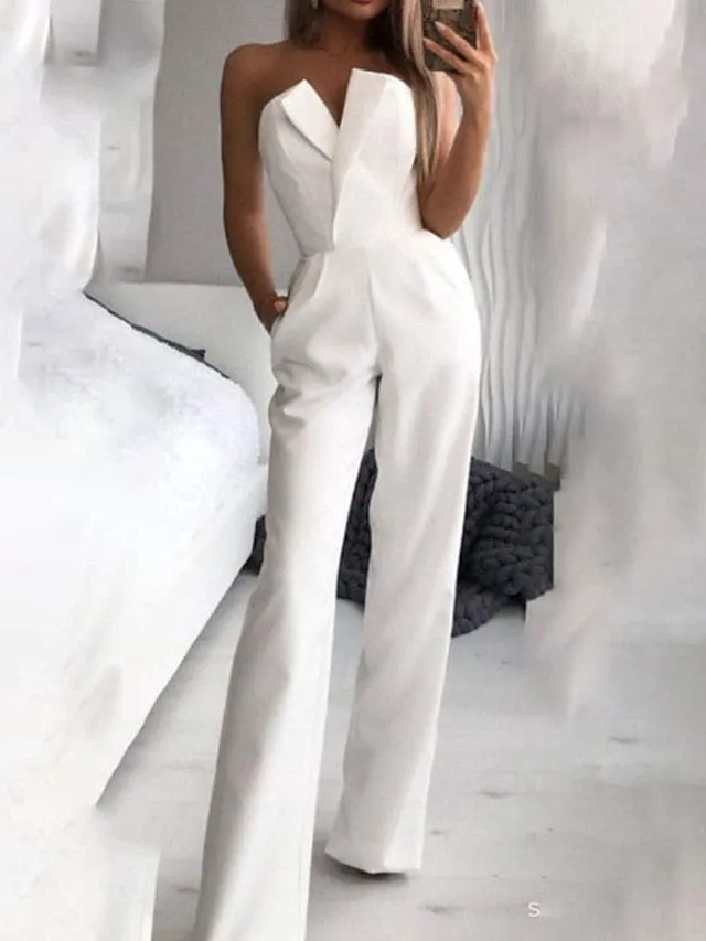 Stylish Embroidered High Waist Jumpsuit for Women's Wedding Outfit