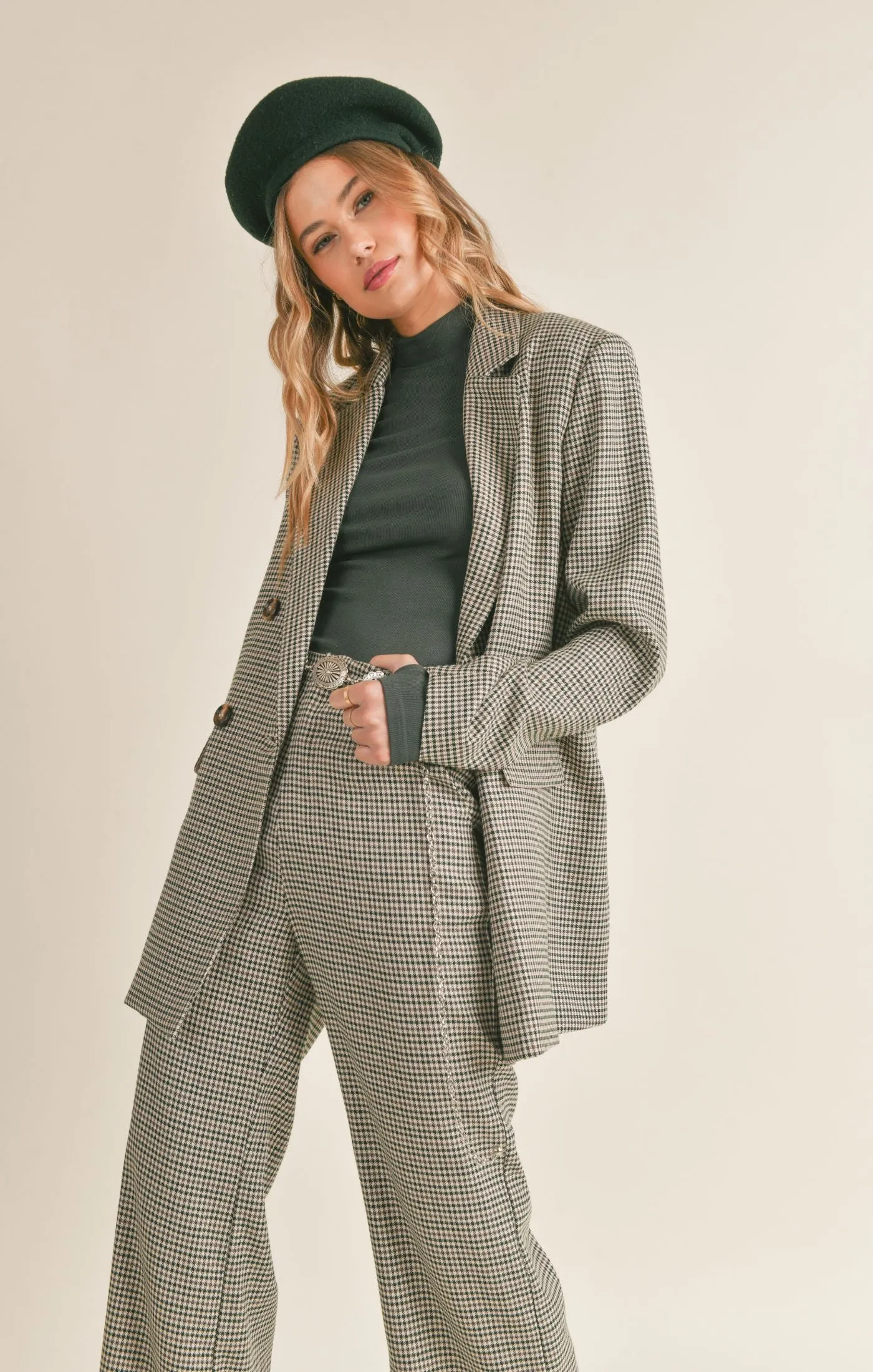 Tavi Houndstooth Double Breasted Blazer