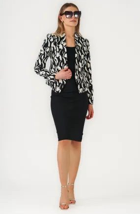 Unstructured Printed Lapelless Blazer