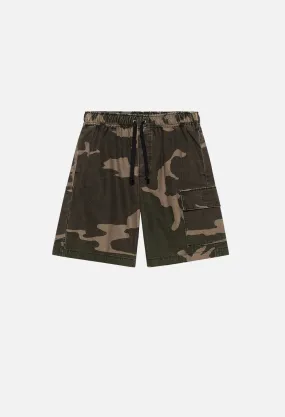 Utility Cargo Shorts / Black Camo