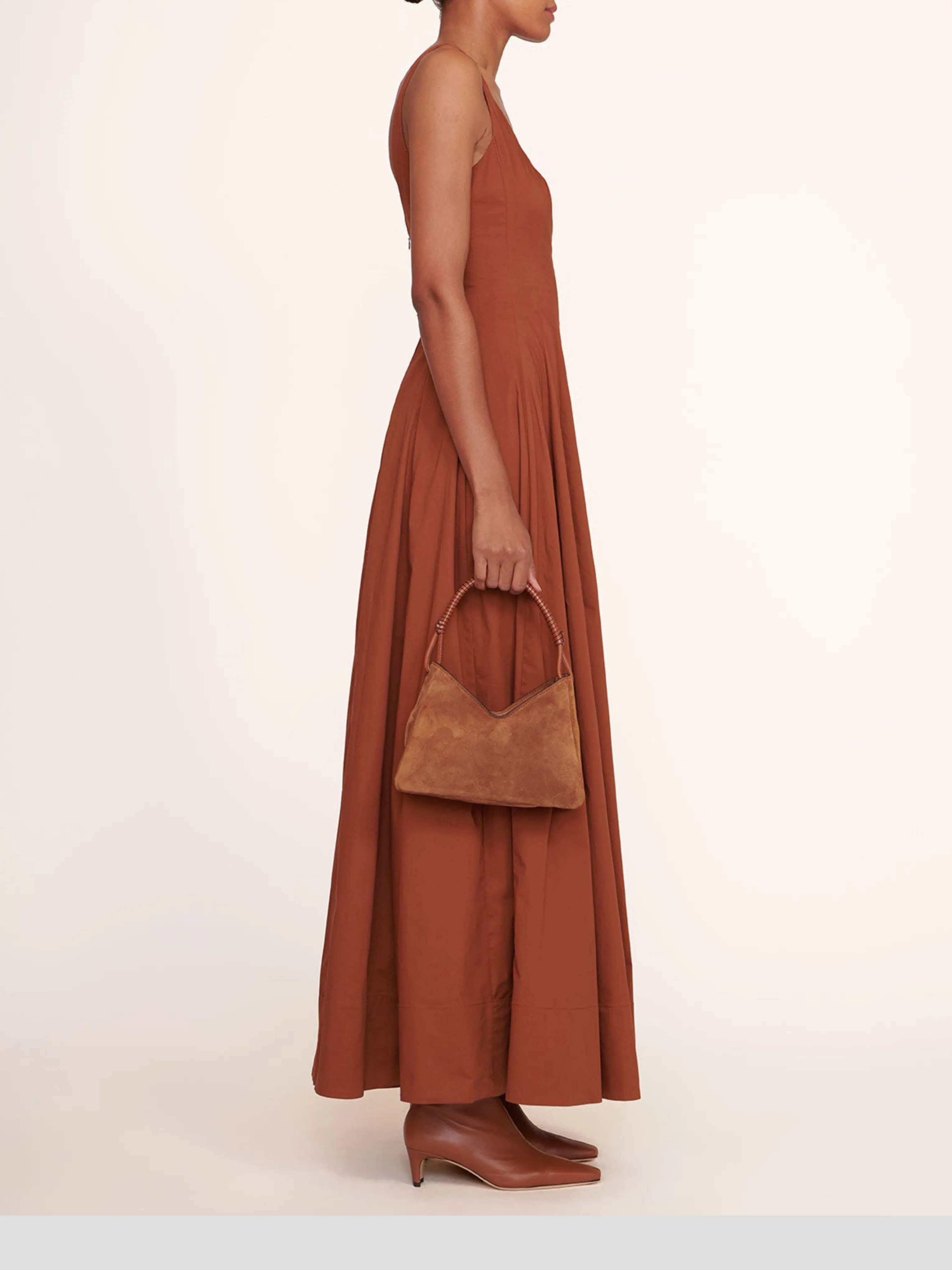 Valerie Hobo Shoulder Bag in Tan Suede