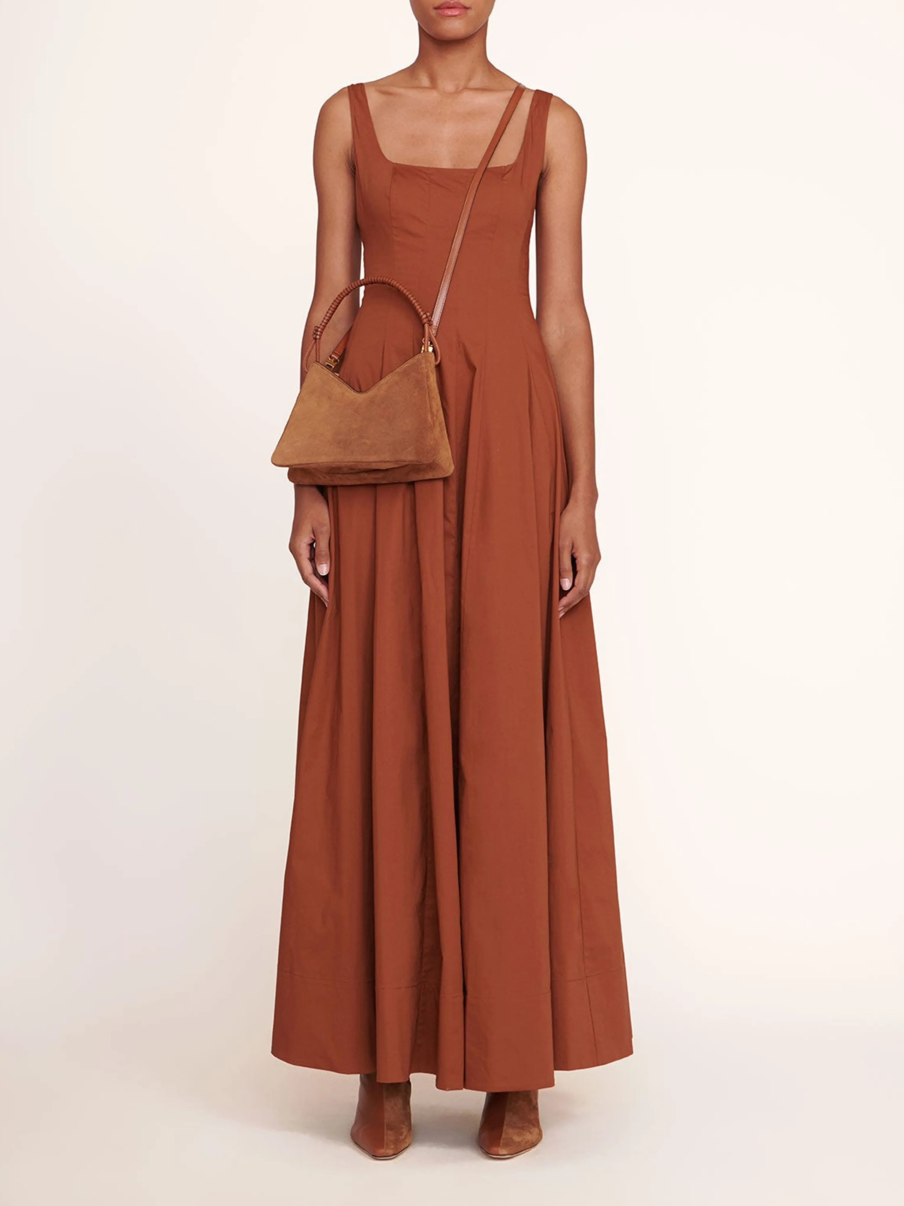 Valerie Hobo Shoulder Bag in Tan Suede