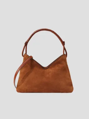 Valerie Hobo Shoulder Bag in Tan Suede