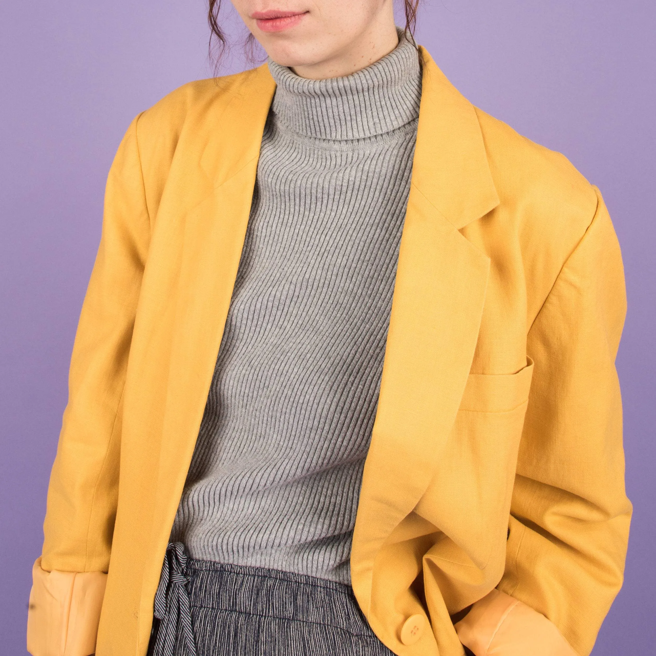 Vintage Canary Oversized Blazer (S/M)