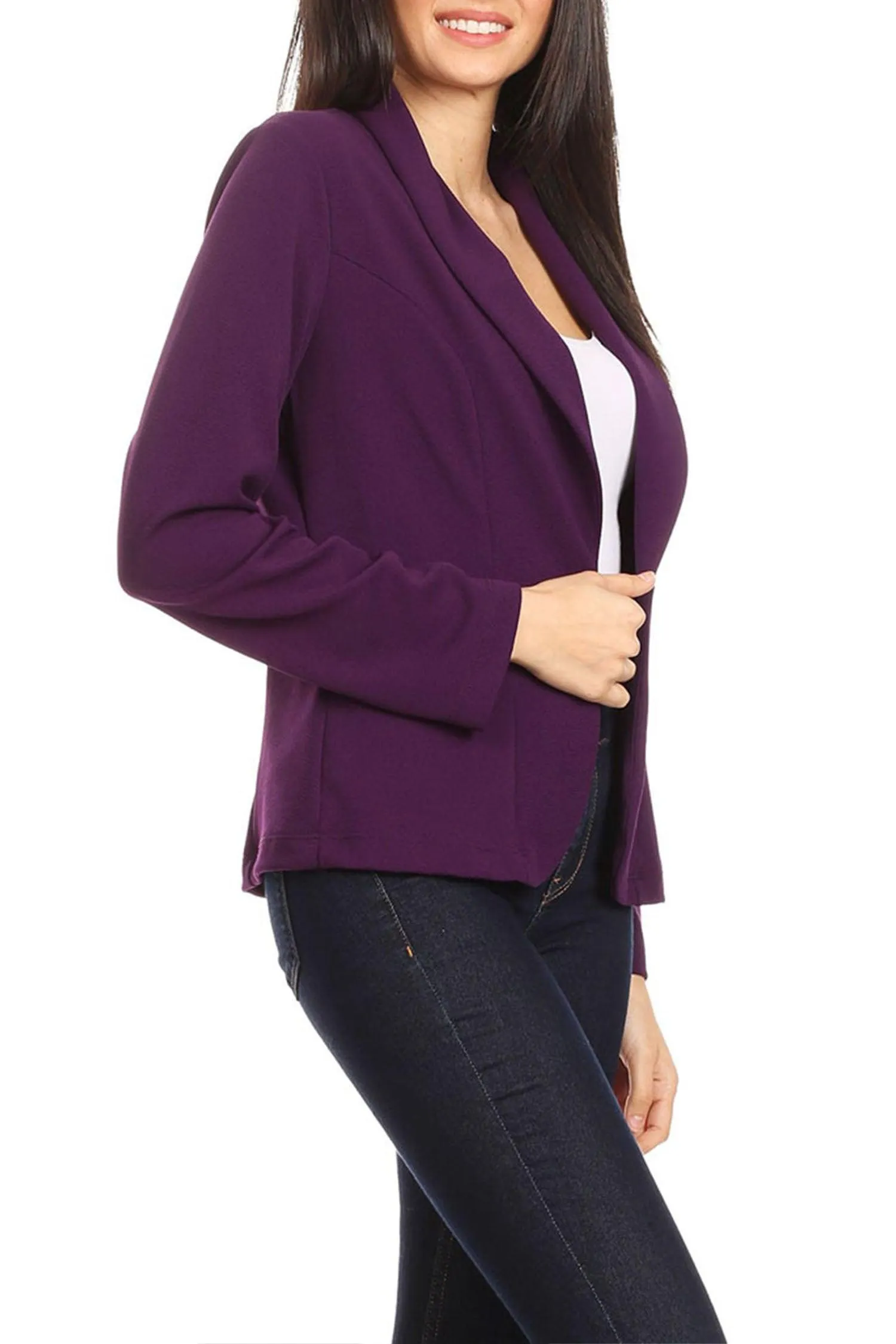 Women's Casual Long Sleeves Office Workwear Solid Blazer Jacket S-3XL