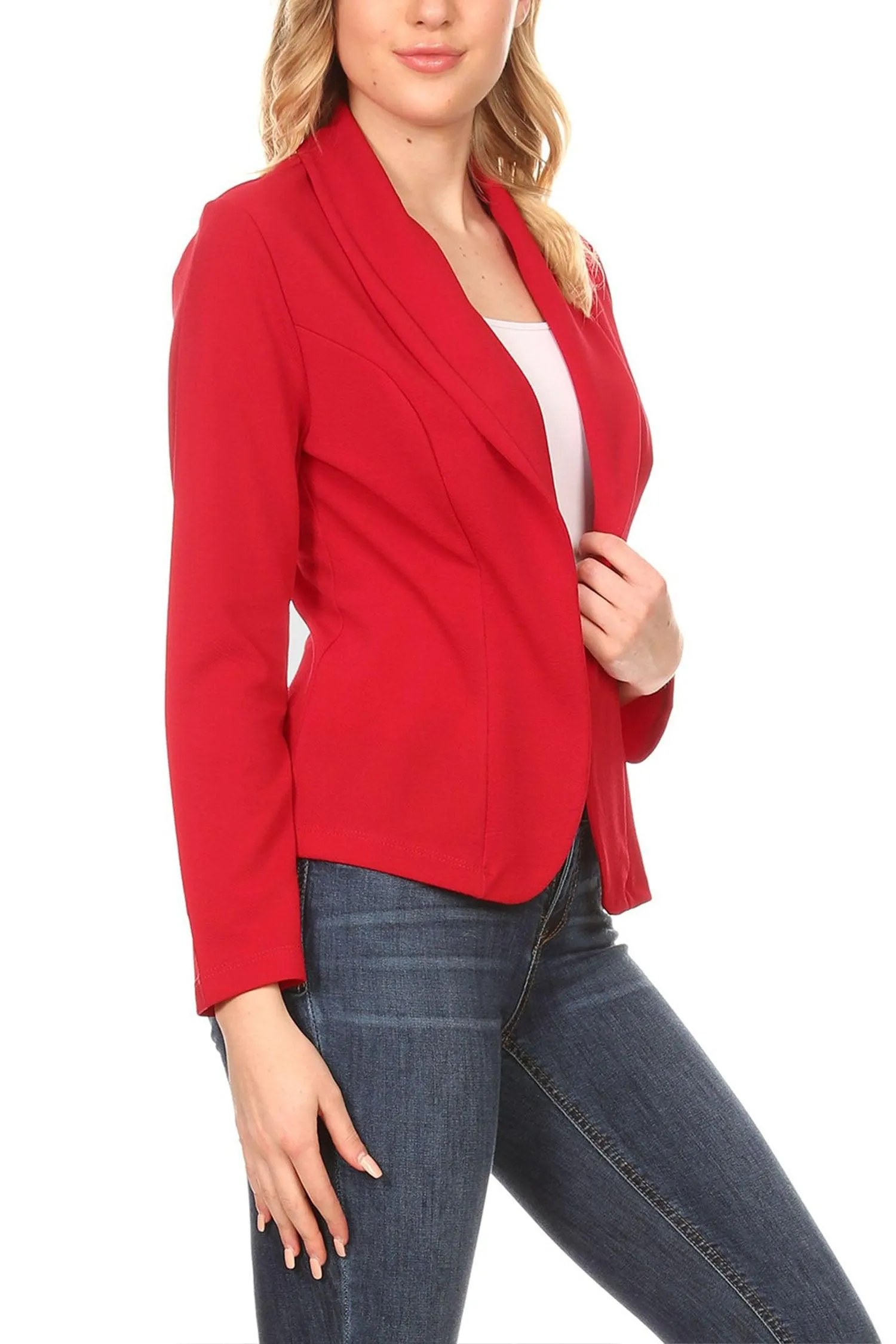 Women's Casual Long Sleeves Office Workwear Solid Blazer Jacket S-3XL