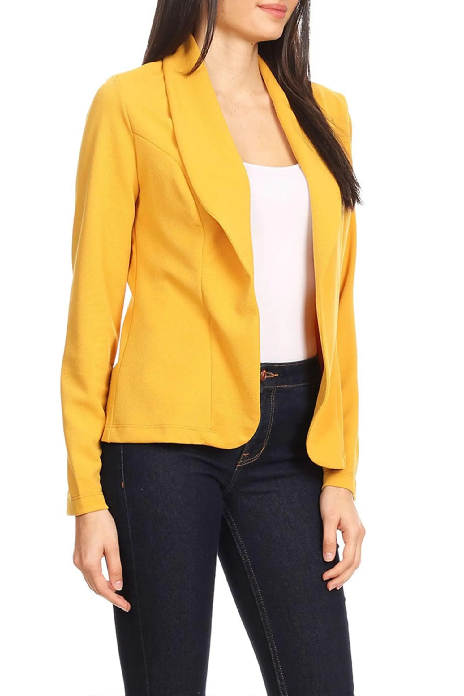 Women's Casual Long Sleeves Office Workwear Solid Blazer Jacket S-3XL