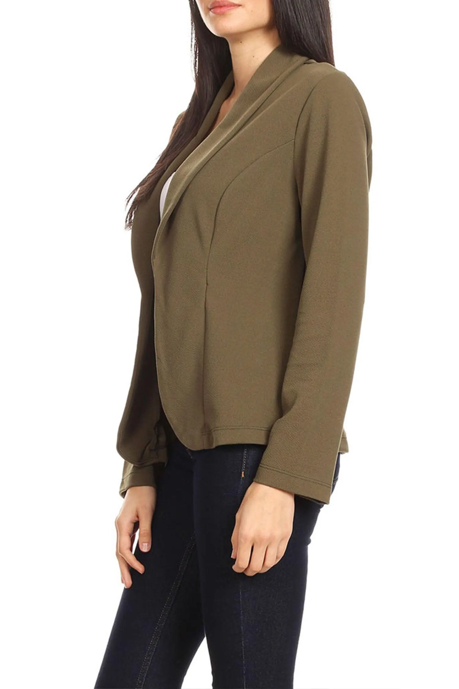 Women's Casual Long Sleeves Office Workwear Solid Blazer Jacket S-3XL