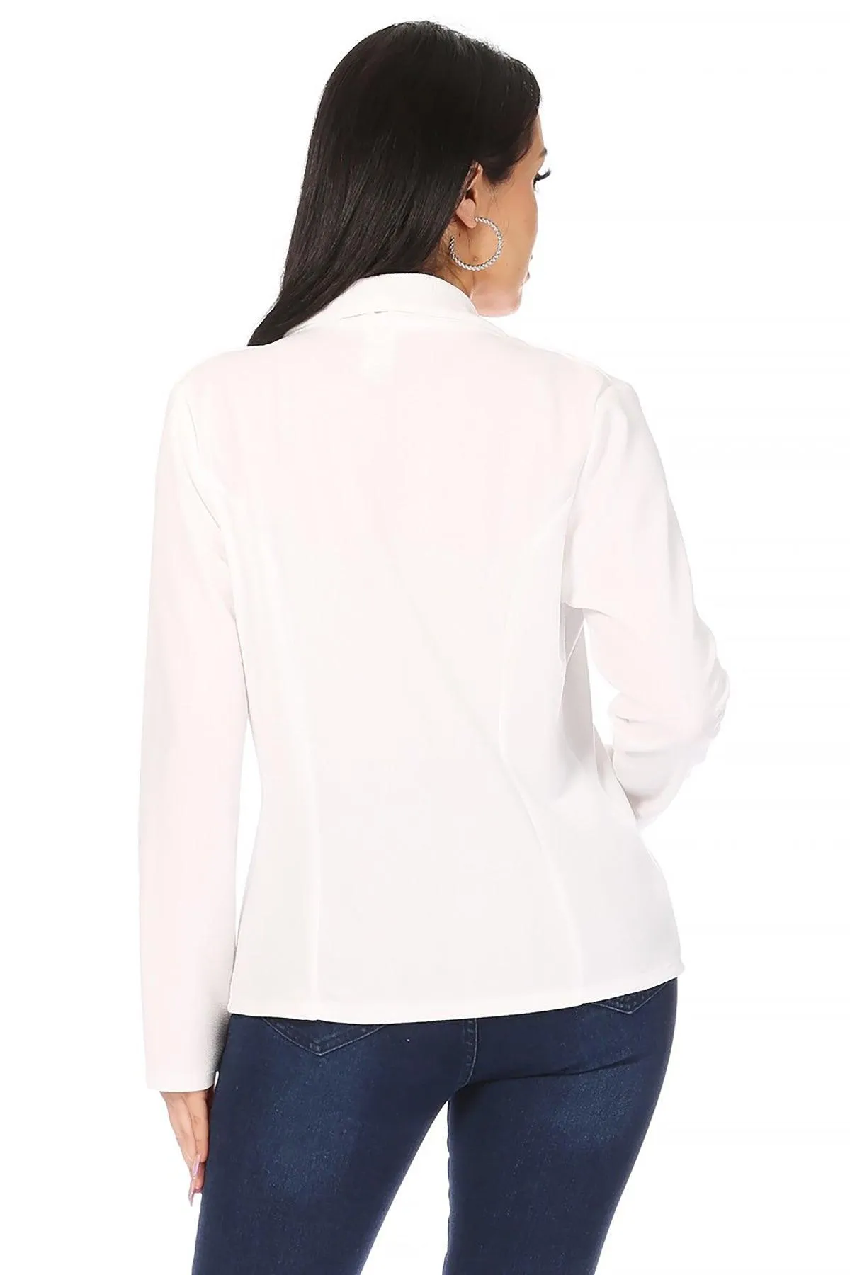 Women's Casual Long Sleeves Office Workwear Solid Blazer Jacket S-3XL