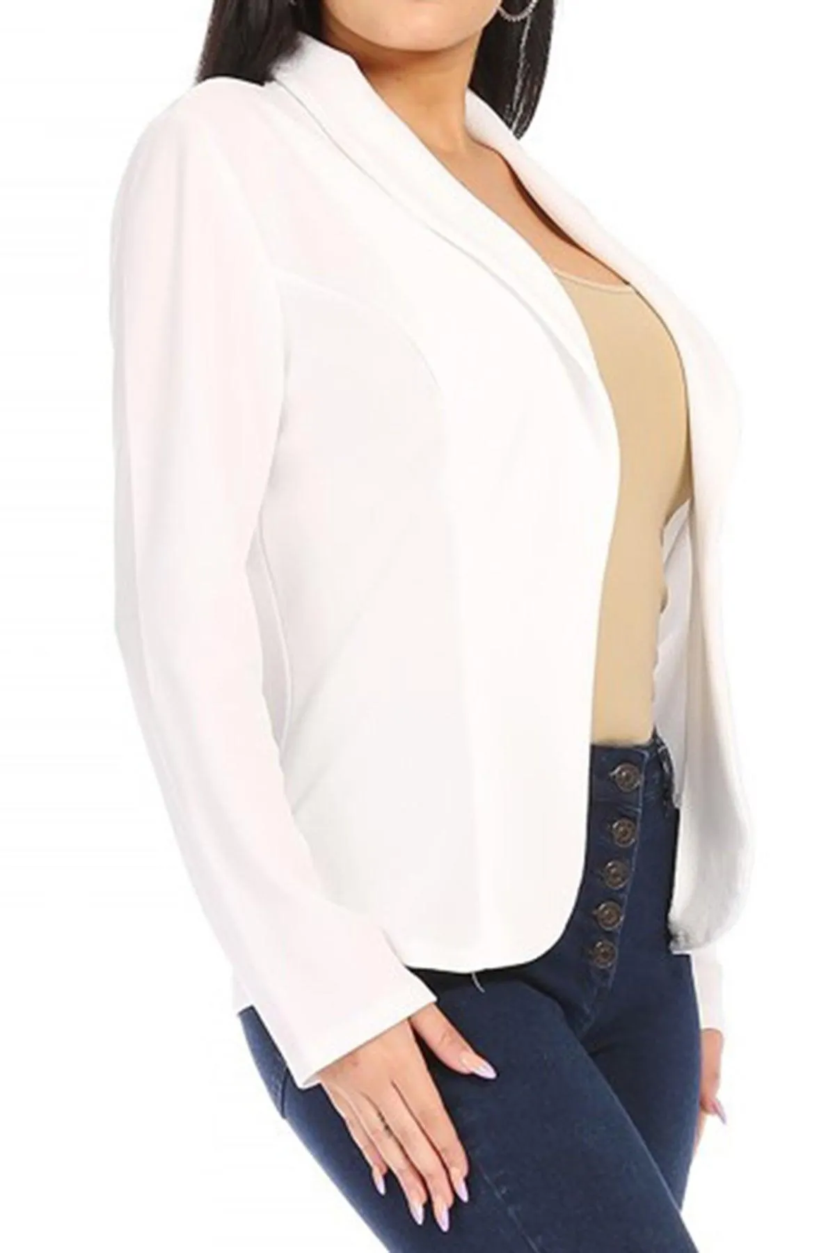 Women's Casual Long Sleeves Office Workwear Solid Blazer Jacket S-3XL