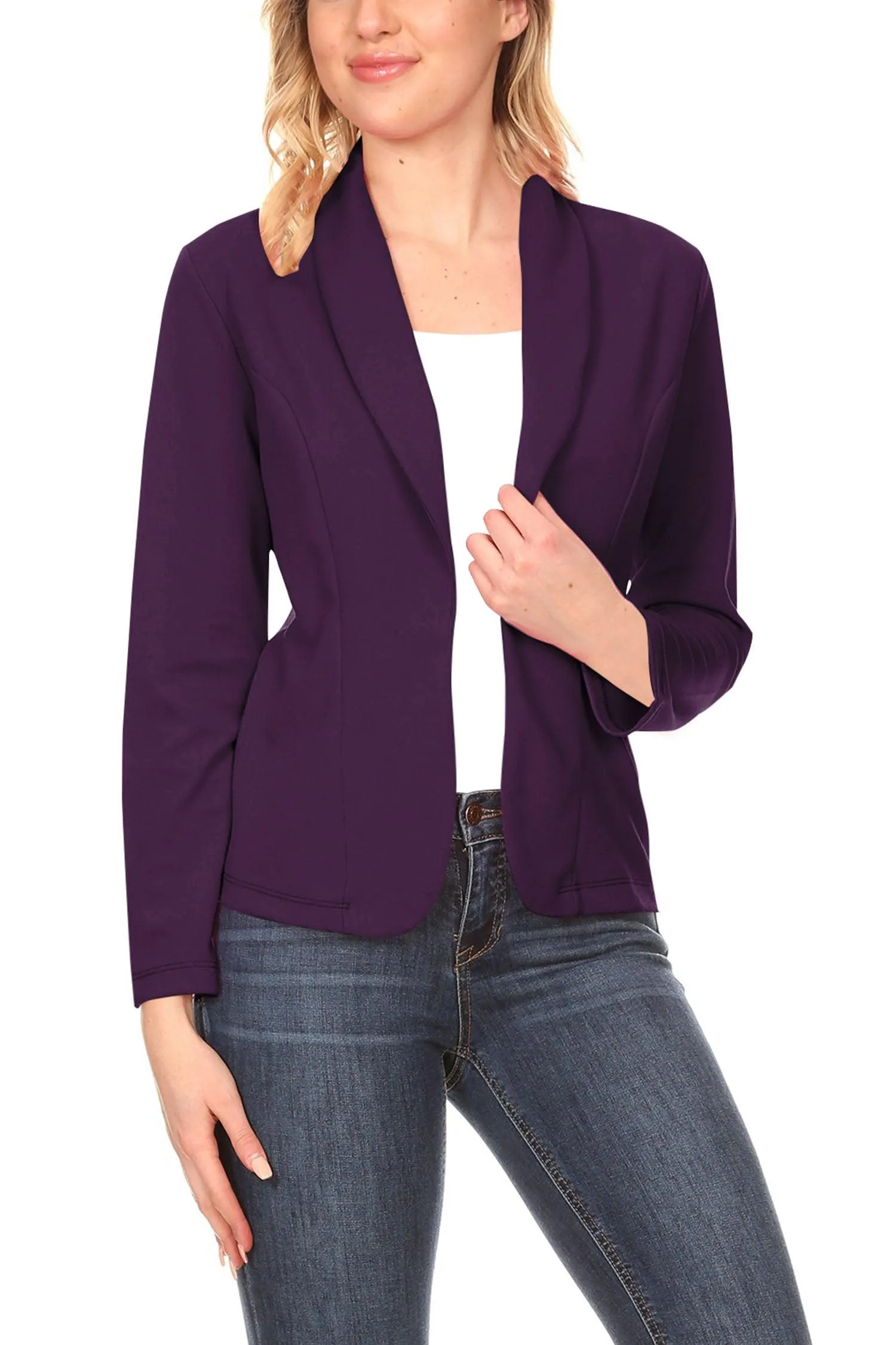 Women's Casual Long Sleeves Office Workwear Solid Blazer Jacket S-3XL