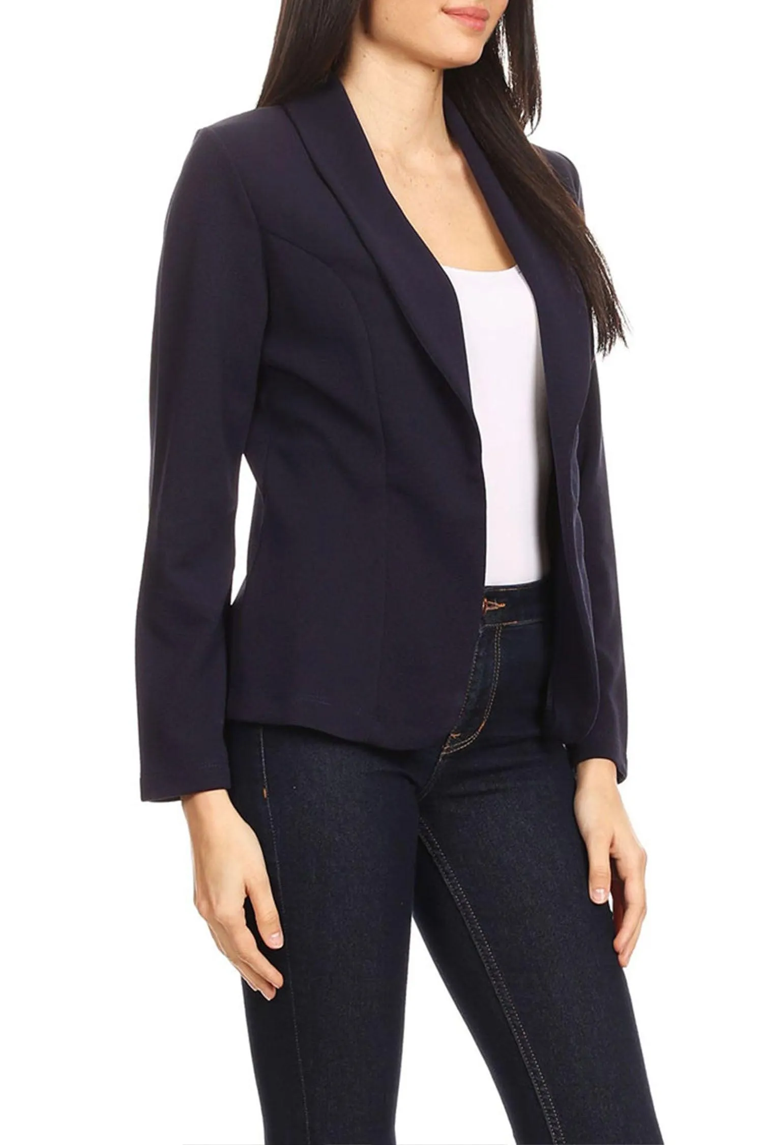 Women's Casual Long Sleeves Office Workwear Solid Blazer Jacket S-3XL