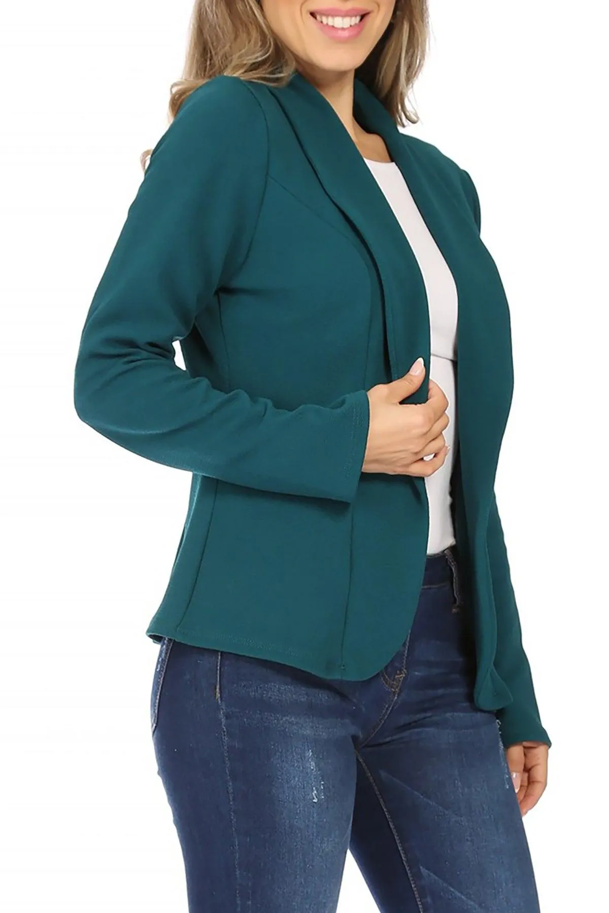 Women's Casual Long Sleeves Office Workwear Solid Blazer Jacket S-3XL