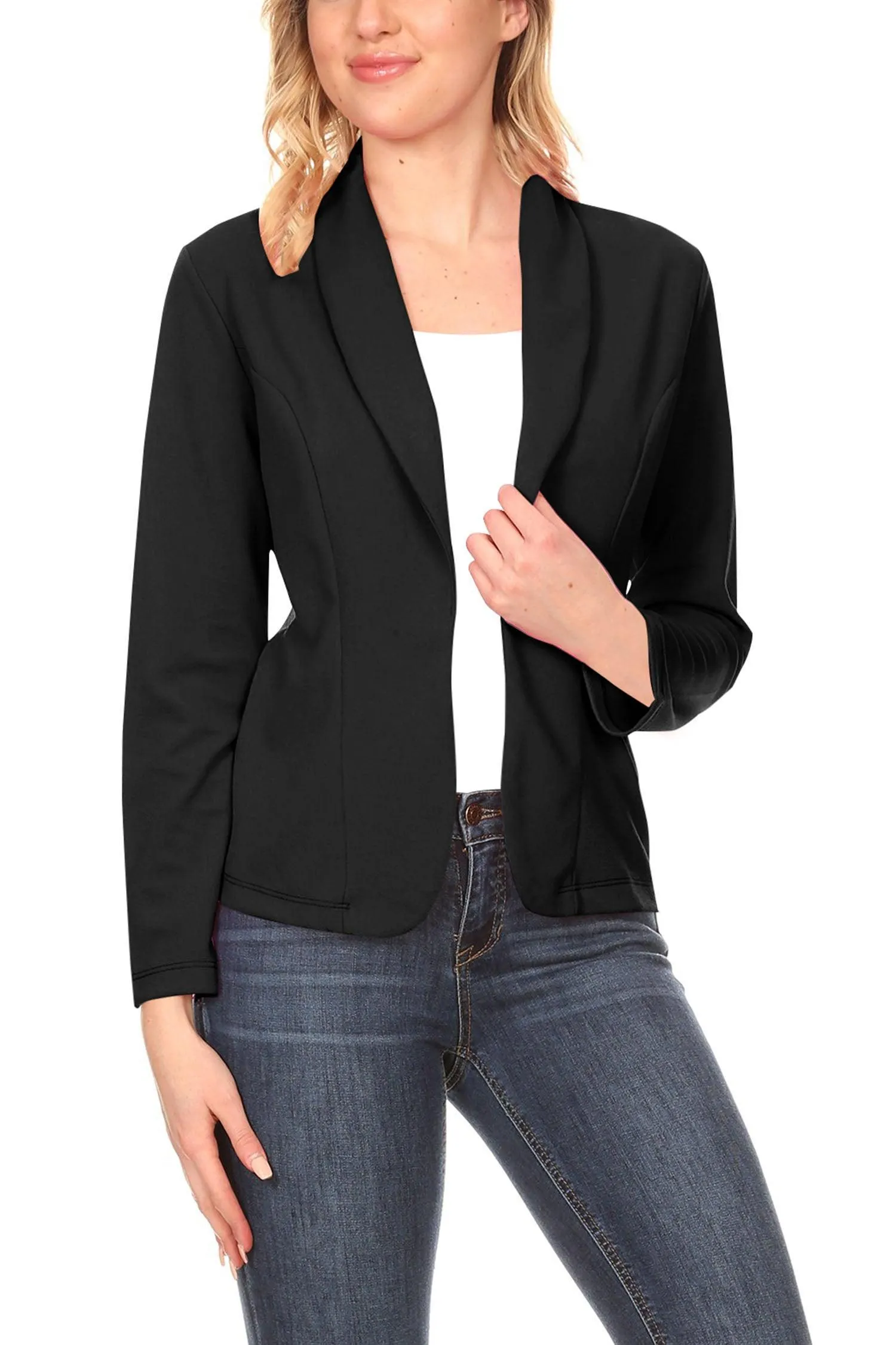 Women's Casual Long Sleeves Office Workwear Solid Blazer Jacket S-3XL