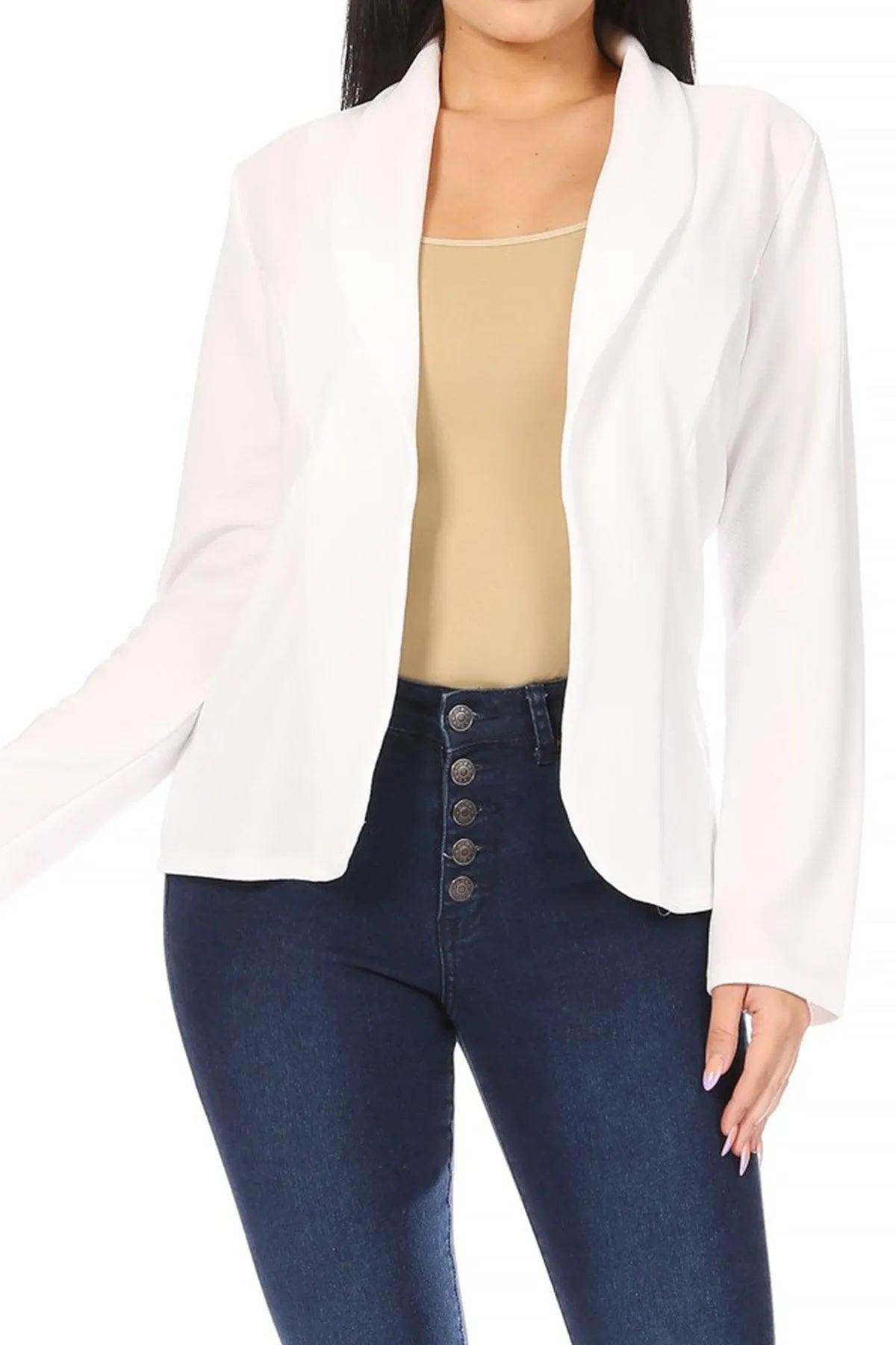 Women's Casual Long Sleeves Office Workwear Solid Blazer Jacket S-3XL