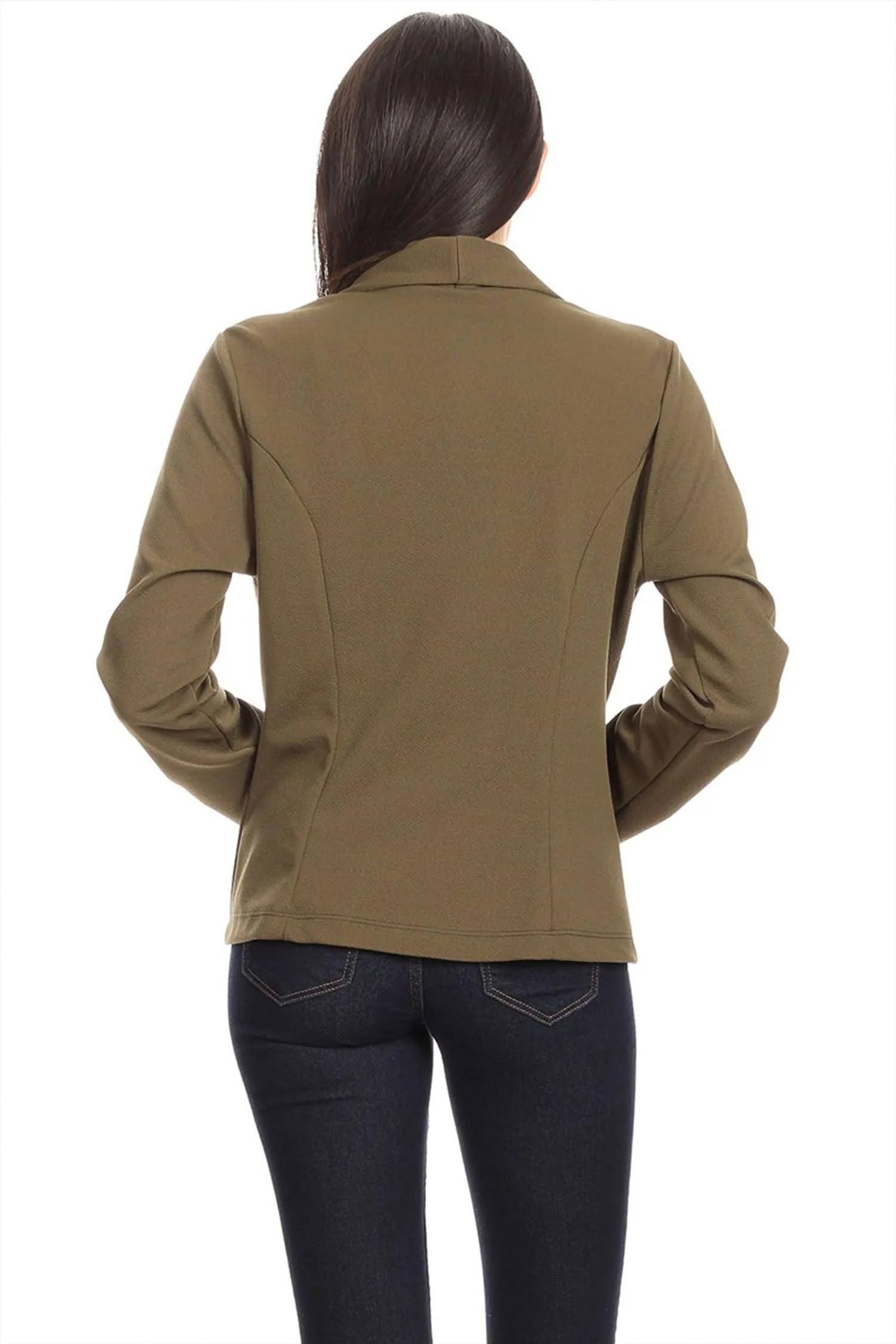 Women's Casual Long Sleeves Office Workwear Solid Blazer Jacket S-3XL