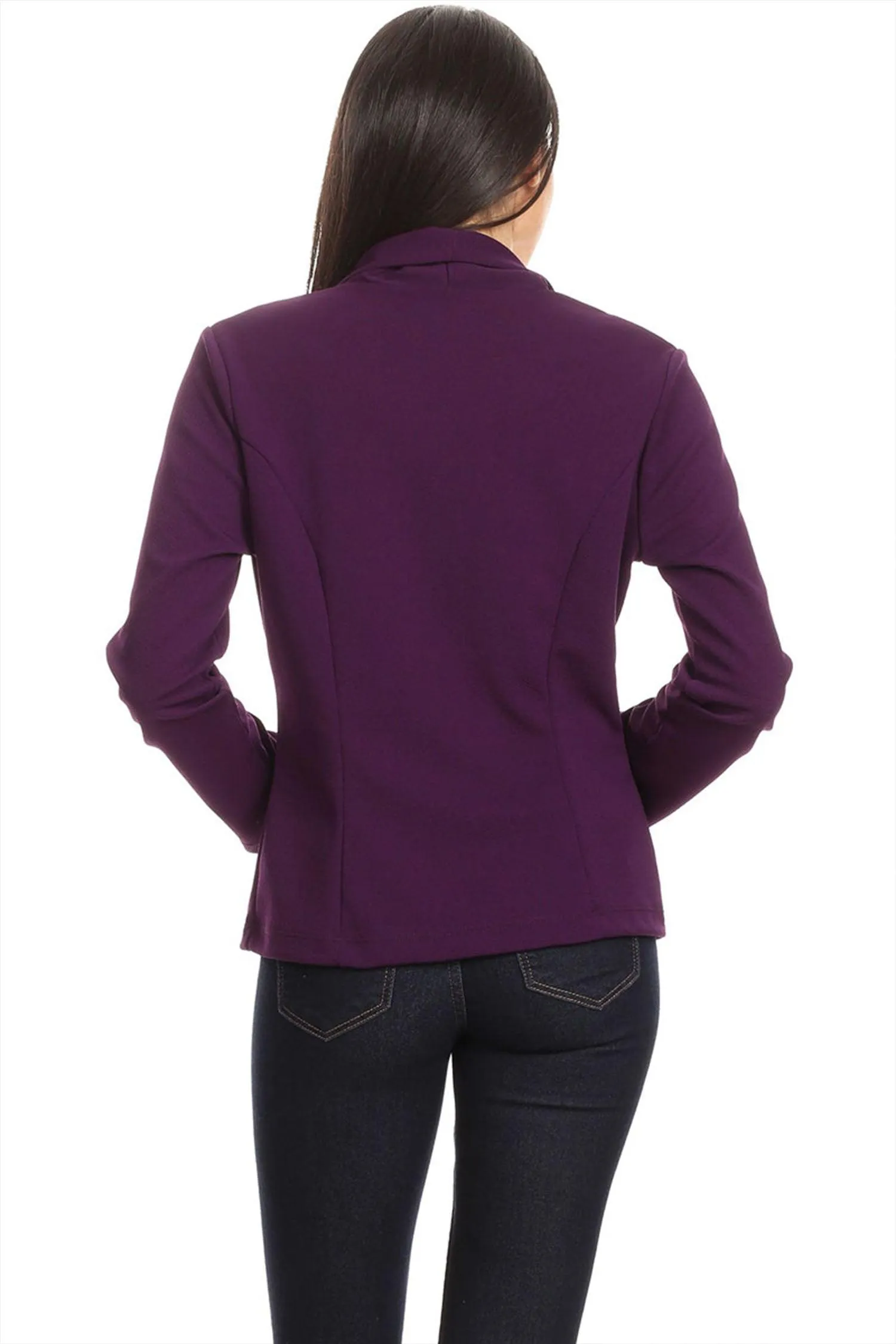 Women's Casual Long Sleeves Office Workwear Solid Blazer Jacket S-3XL