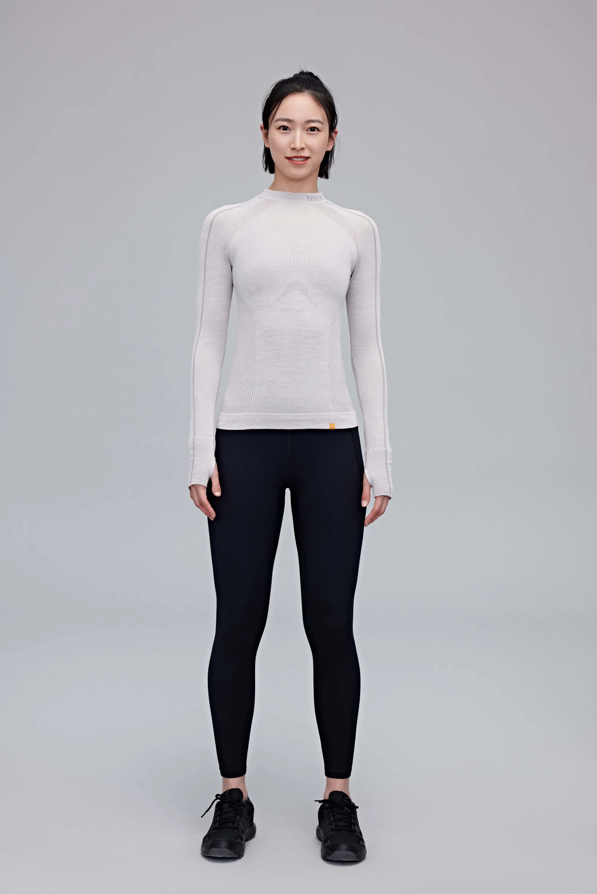 Wool Seamless Mock Neck Top