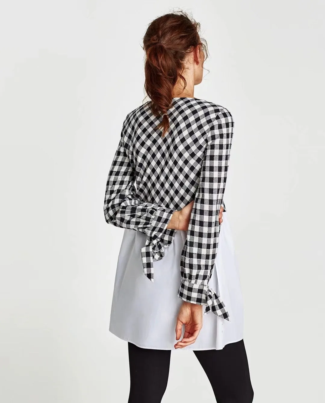 Zane Checkered Flounce Top